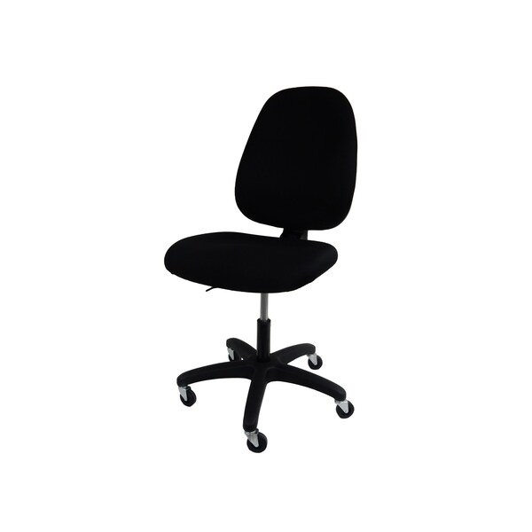 Production Chair Desk Deluxe Ergo Adj. Fabric Seat High Back 300 lb. Seat Capacity